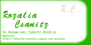 rozalia csanitz business card